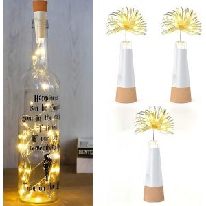 JGD-Guirlande Lumineuse Rechargeable USB, Guirlande LED avec Bouchon en Li&egrave;ge pour F&ecirc;te, Halloween, No&euml;l &iquest; D&eacute;coration(Multicolore, 3) - Neuf