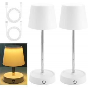 Kal-Lot De 2 Lampes De Table Led Rechargeables Par Usb - Lampe De Table Télescopique À Intensité Variable - Lampe De Chevet Tactile - Convient Pour Les Tables De Chevet, La Chambre Et Le Salon. - Neuf