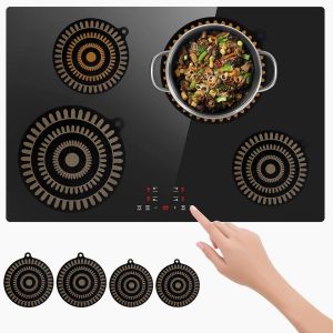 AYUHR-4 Pièces Protege Plaque Induction, Tapis de Cuisson à Induction en Silicone, 24cm/22cm Protection Anti-Rayures pour Cuisinière à Induction, Avec Changement de Couleur Thermique, Non Slip, Réuti - Neuf