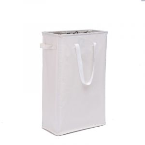 45L Paniers à Linge avec Poignées(Beige), Pliable Panier à Linge Mince Sac à Linge en Tissue Oxford Rectangulaire Corbeilles à Linge Sac de Rangement pour Salle de Bain 39x19x60CM - Neuf