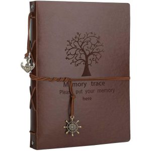 MAA-Album Photos Scrapbooking, Vintage Traditionnel Scrapbook Pages Noires Mariage Livre Photo en Cuir, Cadeau Original Fete de Meres Maitresse D'école Femme Noel Valentin Anniversaire, Arbre - Neuf