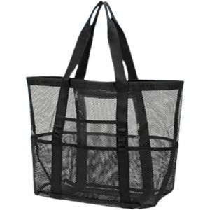 nzqaf-Grand Sac de Plage en Maille Pliable,Sac Fourre-Tout de Plage Anti-Sable,Femme Beach Bag,pour Plage Voyage Shopping Pique-nique et vie de tous Les Jours - Neuf