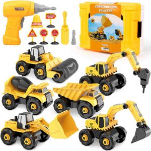 6 En 1 Démonter Et Assembler Camion Diy Construction Véhicules Kit Avec Jeu Perceuse Électrique Pour Enfant Jeu Éducatif De Garçons Et Filles - Neuf