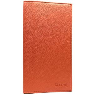 TRAHOO-- Etui Porte ch&eacute;quier Talon en Haut - 2 emplacements Porte Carte cr&eacute;dit - pi&egrave;ce d'identit&eacute; - Cuir Vachette - 11 cm X 19 cm (Orange) - Neuf