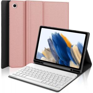 Étui Avec Clavier Pour Samsung Galaxy Tab A8, Clavier Samsung Pour Galaxy Tab A8 10.5"" 2022, Disposition Italienne Clavier Bluetooth Étui Magnétique Pour Tab A8 10,5 Pouces, Rose Azalée - Neuf