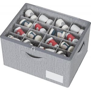 Kgabery-Organisateur Chaussures,Convient À 16 Paires,Grande Boite Rangement Chaussures Placard,Avec Séparateurs Réglables,Support Inférieur Et Poignées Renforcées-Gris - Neuf