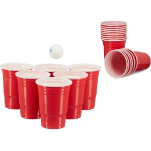 Kal-10020522_47 Gobelet En Plastique Contenance Pour Bières Fêtes Soirées Anniversaire 473 Ml Rouge Blanc Pack De 50 - Neuf
