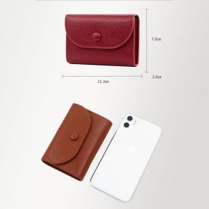 Petit Portefeuille Court En Cuir Synth&eacute;tique - Mini &Eacute;tui Pour Cartes De Cr&eacute;dit - Portefeuille Pour Homme Et Femme - Avec Compartiments Pour Cartes - Fermeture &Eacute;clair - Compartiment Pour - Neuf