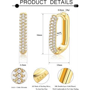 Boucles D'oreilles Créoles Pour Femme En Argent 925 Zirconium Cubique Géométrique Boucles D'oreilles Créoles Pendantes Pour Femme Bijoux[Bou9240917] - Neuf