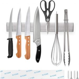 Oayew-Porte Couteaux Magn&eacute;tique 30cm Barre &Agrave; Couteaux Aimant&eacute;e, Porte-Couteaux En Acier Inoxydable, Bandeau Magn&eacute;tique De Couteau &Agrave; Suspendre, Support Magn&eacute;tique Pour Couteaux De Cuisine Sans Vis - Neuf