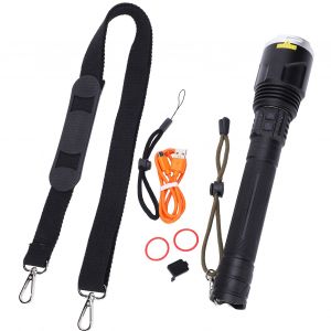 Lampe de poche puissante d'exterieur, portable et rechargeable, avec affichage de puissance XHP110 - Neuf