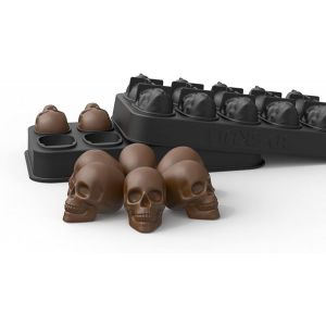 Kal-Moules À Glaçons En Forme De Tête De Mort, Moules À Chocolat En Silicone En Forme De Tête De Mort Pour Halloween, Moule À Glaçons, Moule À Gâteau De Pâques Avec Entonnoir (10 Cellules) - Neuf