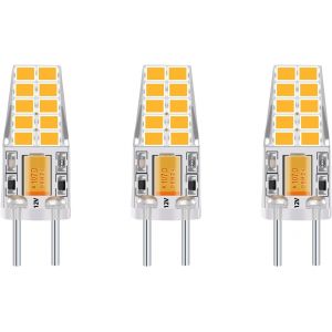Kal-3-Pcs 3w 12v G6.35 Led Ampoule Culot T3 / T4 / T5 G6.35 / Gy6.35 Base Blanc Chaud 3000k Remplacement De 30w Ampoule Halogène Pour L¿Éclairage Sous-Cabinet Lumière Lampe De Bureau - Neuf