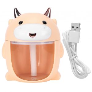 Hjlian Mini Humidificateur De Bureau En Forme De Vache, Diffuseur D'aromes Usb Avec Lampe D'ambiance Coloree, Jaune - Neuf