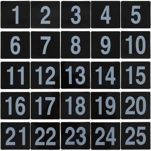 Ensemble Élégant De 25 Numéros De Table Pour Tente - Panneaux De Réservation En Pvc Durable Pour Mariages, Événements Et Rassemblements - Design Noir Et Blanc - Neuf