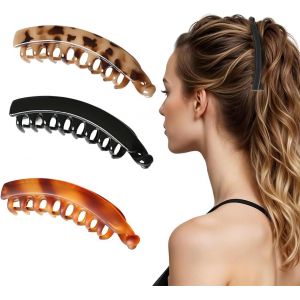 Nbgcm-3 Pcs Pinces ? Cheveux Banane Pour Femme, Grande Pince Banane Pour Cheveux ?Pais, Jolies Pinces ? Cheveux Pour Filles, Pinces Banane Pour Cheveux Fins, Pince ? Cheveux Banane, Grandes Pinces - Neuf