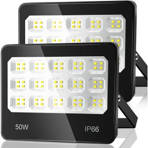 Tianyi-Projecteur Led Extérieur, 2 Pièces 50w 5000lm Super Lumineux 6500k Ip66 Étanche Éclairage De Sécurité D'extérieur, Projecteur Spot Led D'extérieur Pour Jardin, Patio, Garage, Entrée - Neuf