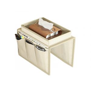 Organiseur D'accoudoir De Canap&eacute; Avec 4 Poches - Sac De Rangement Beige - Neuf