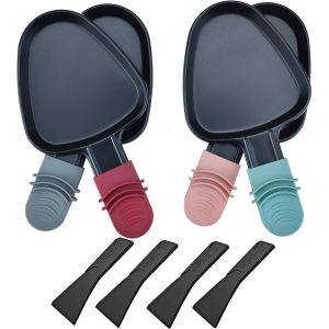 Loranka-Poelon Raclette Triangulaire, 4 Pi&egrave;ces Set Antiadh&eacute;sif Avec Spatule Raclette Pour Fromage Fondu, Oeuf Frit - Neuf