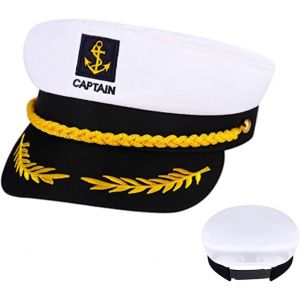 Kalanka-Chapeau De Capitaine,Casquette De Marin Réglable,Chapeau De Marine De Yacht Pour Bateau Costume Accessoires Femmes Et Homme Fête Cosplay,Blanc - Neuf