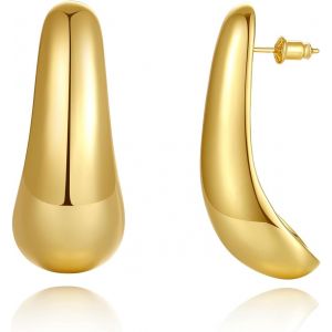 Kal-Petites Cr&eacute;oles Boucles D'oreilles Dor&eacute;es Pour Femmes, Cr&eacute;oles Huggie En Cuivre Avec Placage Or 18 Carats Boucles D'oreilles Dor&eacute;es &Eacute;paisses Bijoux L&eacute;gers Et Hypoallerg&eacute;niques Cadeaux Pour Femmes - Neuf