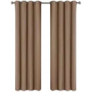 Rideaux Chambre Occultants - L 140 X H 260 Cm, Marron Taupe Rideaux Et Draperies Avec Oeillets En M&eacute;tal Isolant Anti Froid Lumineux - Neuf