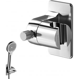 Support Pommeau de Douche sans Percage, ABS Accroche Pommeau de Douche, Autocollant Salle de Bain Porte Douchette, R&eacute;glable &agrave; 360&deg; Support-Douche, pour Maison, L'h&ocirc;tel et Dortoirs - Neuf