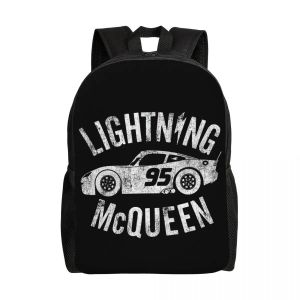 Sac à dos de voyage personnalise Lightning McQueen pour hommes et femmes, cartable pour ordinateur portable, sac à dos pour etudiants, sac de jour pour voiture de course de vitesse - Neuf