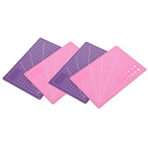 Lot de 4 tapis de decoupe A5 en PVC, tapis de decoupe double face special cuir, fournitures d'art - Neuf
