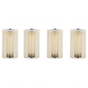Lot de 4 adaptateurs universels pour convertisseur de piles paralleles de 3 tailles aa a D, boitier blanc - Neuf
