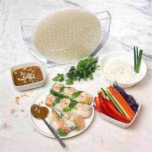 Papier De Riz Emballage Conteneur Rouleaux De Printemps Bol D'eau Porte-Papier De Riz Boîte À Tarte Vietnamienne Cuisine - Neuf