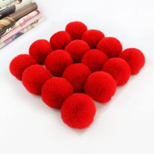 Cmjaagur-Lot De 10 Pompons En Fourrure Synth&eacute;tique De 6 Cm - Pour Femme Et Fille - D&eacute;coration De No&euml;l - Porte-Cl&eacute;s - Rouge[M427] - Neuf