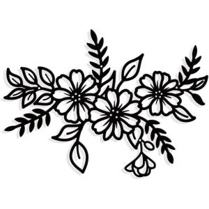 Fleur Décoration Murale En Métal,Gunmetal Couleur Tenture Murale Décor Silhouette Art Mural Pour La Maison Jardin Hôtel Bureau Noël Festival Décoration Cadeau,21.8X30Cm - Neuf