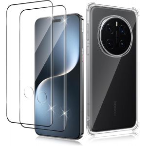 Kal-Verre Trempé Pour Honor Magic7 Pro/Magic 7 Pro 5g Coque [2+1 Pièces], Protecteur D'écran Ultra Résistant Dureté 9h Film Protection Écran Hd Transparent Antichoc Antirayures Tpu Housse - Neuf