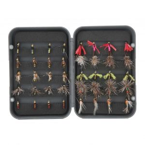 40pcs Pêche Lure Poisson Mouche Appât Assortiment Kit Avec Boîte Étanche Pour Rivière Lac - Neuf