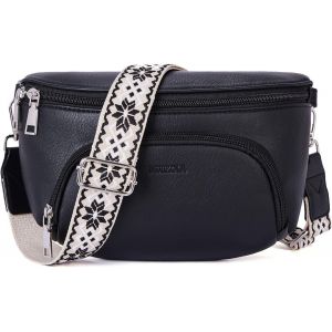 TIANYI-Sac à bandoulière pour femme, sac à bandoulière tendance pour femme, sac à bandoulière en cuir végétalien, poche poitrine avec blocage RFID, large sangle amovible et réglable - Neuf