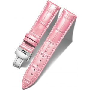 Kalanka-Bracelet De Montre En Cuir Femme Homme 12mm-24mm Bracelet De Remplacement Avec Boucle De Déploiement Papillon Argent/Or/Or Rose - Neuf