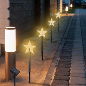 Lot De 5 Flocon De Neige - &Eacute;clairage De Jardin - Guirlande Solaire - &Eacute;toiles Led - Pour Jardin, Balcon, D&eacute;coration De No&euml;l - Pour Jardin, Patio, F&ecirc;te (Sapin De No&euml;l) - Neuf