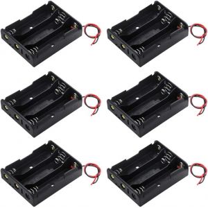 6Pcs 3 x 3.7 V Support de Batterie Bo&icirc;tier en Plastique Bo&icirc;te de Rangement avec Wire Leads (3 Gouttes) - Neuf