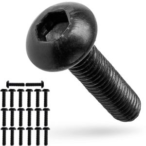 Vis à tête bombée,20 pièces,M6 x 25 mm,Ø 12 mm tête à six pans creux,en noir,métal résistant à l'outillage,vis de carénage pour moto,voiture,scooter,vis automobiles avec filetage - Neuf