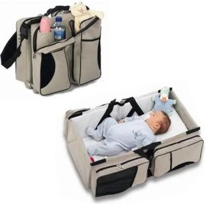 Sac À Langer De Voyage Couffin Changement Sac Multifonction - Zanza - 3 En 1 - Gris - Bébé - Mixte - Neuf