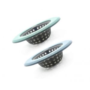 Passoire D'&eacute;vier De Cuisine En Silicone Et R&eacute;cup&eacute;rateur De D&eacute;chets (Lot De 2) - Neuf