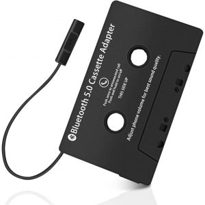 Cassette Adaptateur Voiture Adaptateur Bluetooth 5.0, sans Fil Cassettes vers AUX avec Microphone Int&eacute;gr&eacute; pour des Appels en Mains Libres, pour DVD Radio - Neuf