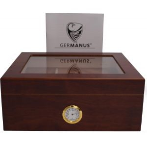 SUBZONAL-Humidor cave &agrave; cigares Classicus desk avec hygrom&egrave;tre et Humidifier et Manuel GERMANUS Brune - Neuf