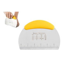 Racloir &Agrave; P&acirc;te En Acier Inoxydable Avec Graduation - Jaune - Neuf
