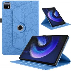 Naeryut-Coque Pour Tablette Xiaomi Pad 6 Max 14 Pouces 2023 Étuis Rotation À 360 Degrés Avec Support Housse De Protection Cover Pu Cuir Flip Case Pour Xiaomi Pad 6 Max Coque,Bleu Arbre - Neuf