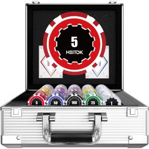 Chenquansarl-Kit De Poker De Casino Avec Jetons Numérotés 600 Pièces Pour Jeu De Cartes, 11,5 G, Avec Cartes De Jeu, Imperméables Pour Texas Hold'em, Blackjack, Card Club Ou Late Night Poker Games - Neuf