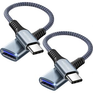 Adaptateur Usb C Vers Usb 3.0 Otg, 2 Paquet Usb C M&acirc;le Vers Usb 3.0 Femelle Otg C&acirc;ble Thunderbolt3 On The Go Pour Iphone 16/15 Pro Max Plus, Samsung Galaxy S23/S22/S21/S20/S23 Ultra[Z86] - Neuf