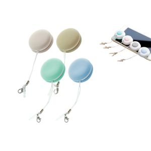 Lot de 4 lingettes nettoyantes pour &eacute;crans de t&eacute;l&eacute;phones, tablettes et lunettes, en forme de macaron - Lingettes douces et lavables - Neuf