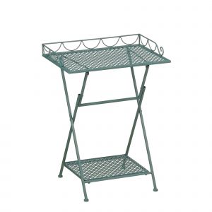 Mica Decorations Marseille Table De Jardin Ext&eacute;rieur &iquest; &Eacute;tag&egrave;re Rangement &iquest; M&eacute;tal &iquest; 50 X 38 X 68 Cm &iquest; Vert - Neuf